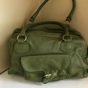 Green leather Boden pocketbook